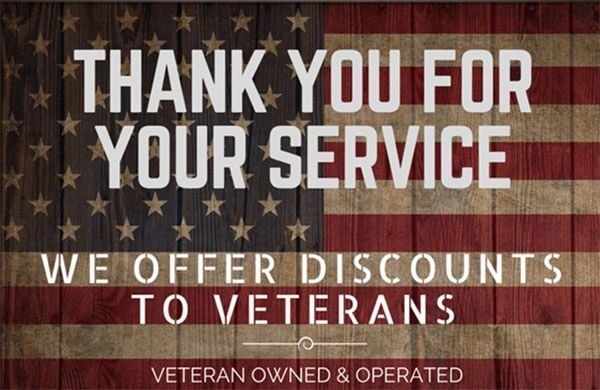 Veterans discount — Glabe Electric honors military service